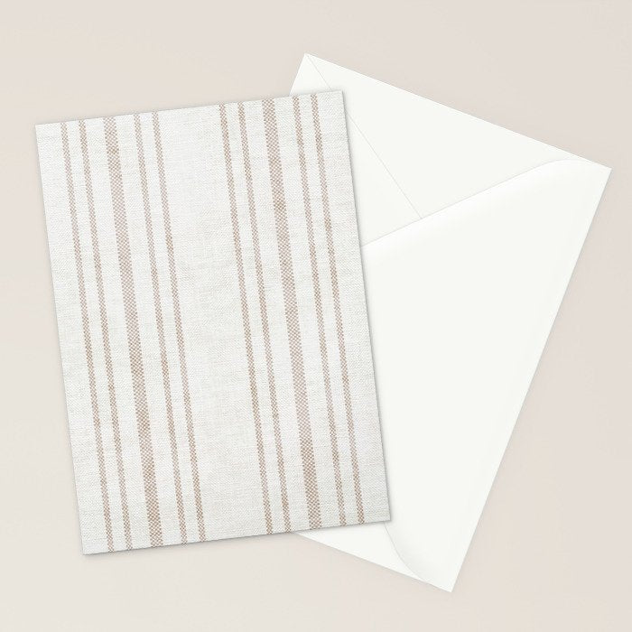 AEGEAN MULTI SIMPLE TICKING STRIPE JUTE Stationery Card Gallery Image 2