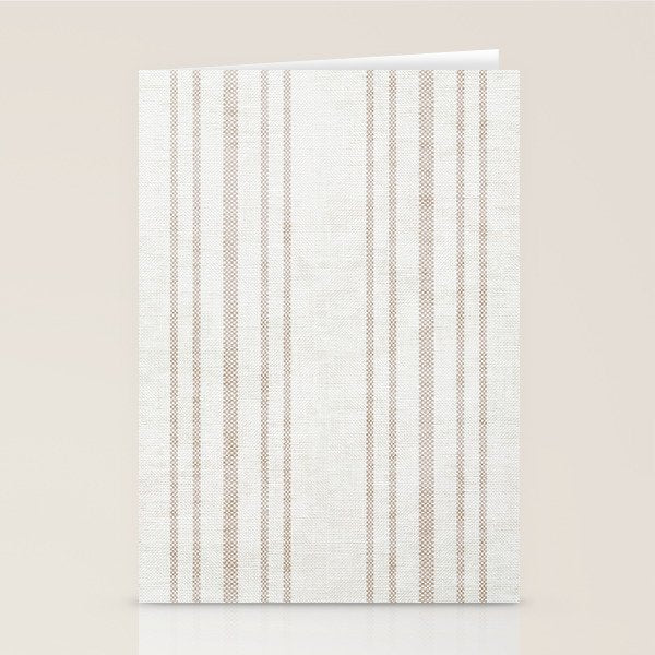 AEGEAN MULTI SIMPLE TICKING STRIPE JUTE Stationery Card Gallery Image 2
