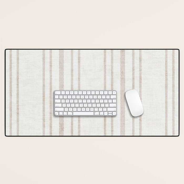 AEGEAN MULTI SIMPLE TICKING STRIPE JUTE Desk Mat Gallery Image 1