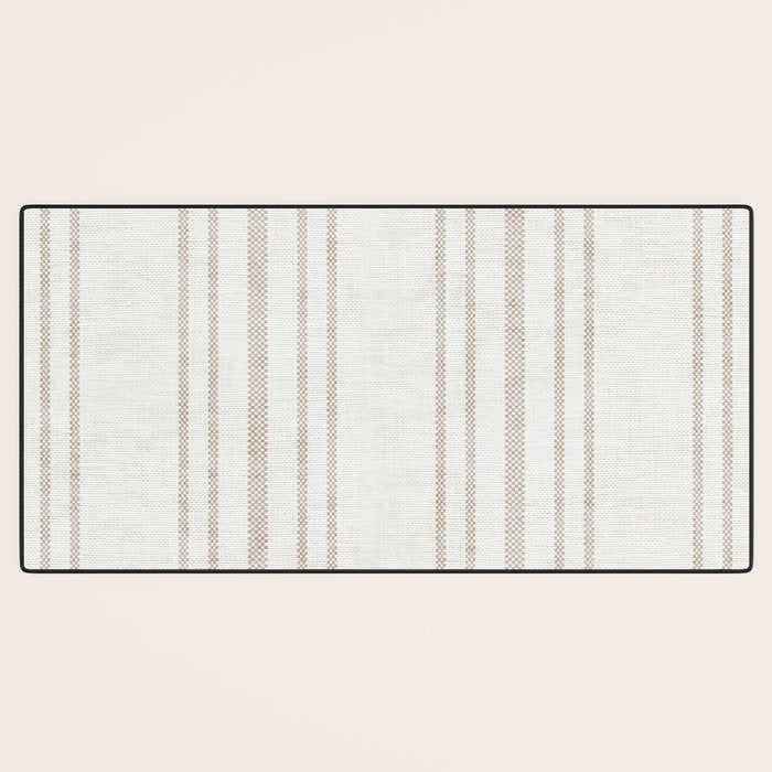 AEGEAN MULTI SIMPLE TICKING STRIPE JUTE Desk Mat Gallery Image 3