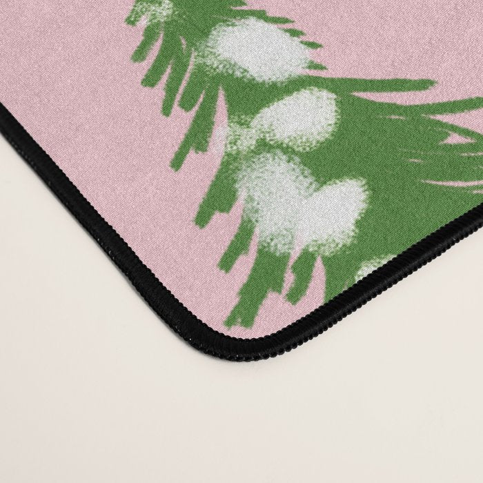 Pink retro skiers illustration - Aerial skiers Desk Mat Gallery Image 4