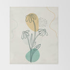 Little Line Flowers 2 Throw Blanket Gallery Image 2