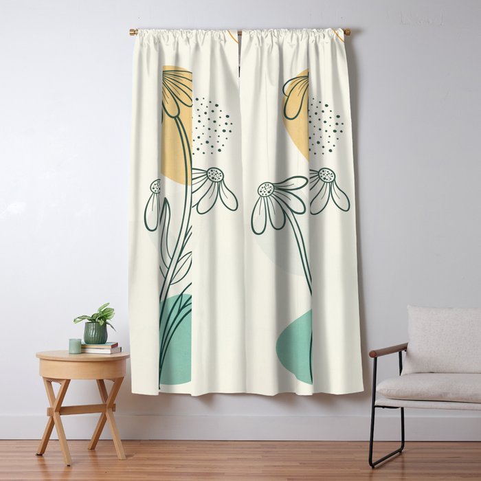 Little Line Flowers 2 Window Curtain Gallery Image 1