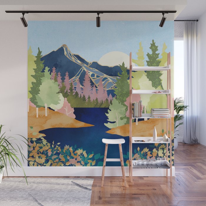 Summer Forest Lake Wall Mural Gallery Image 1