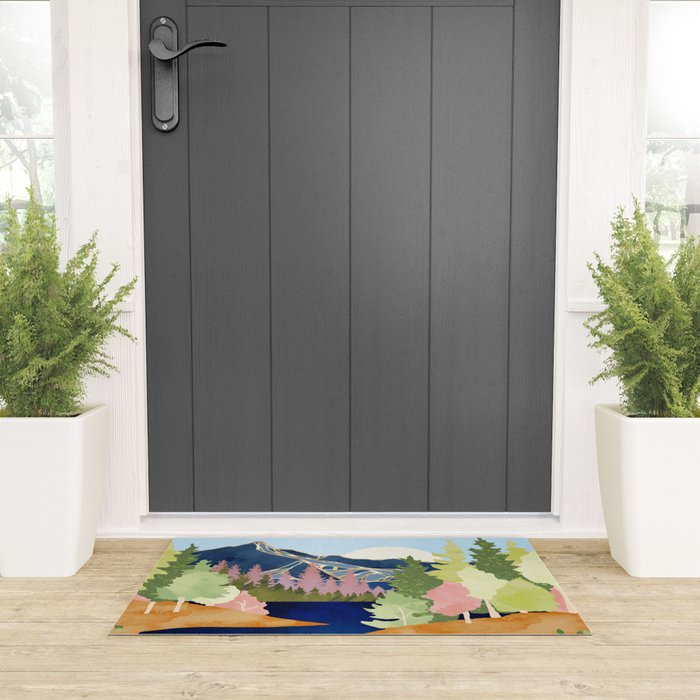 Summer Forest Lake Welcome Mat Gallery Image 3