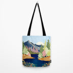 Summer Forest Lake Tote Bag Gallery Image 2