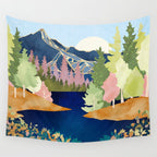 Summer Forest Lake Wall Tapestry Gallery Image 4