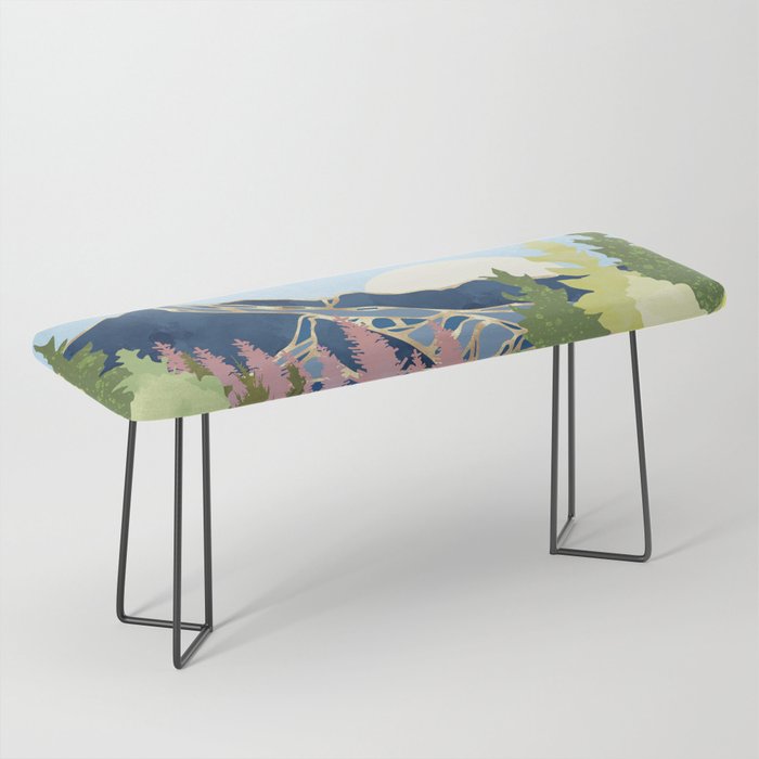 Summer Forest Lake Bench Gallery Image 1