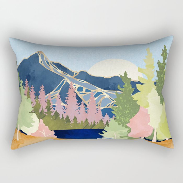 Summer Forest Lake Rectangular Pillow Gallery Image 1