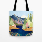 Summer Forest Lake Tote Bag Gallery Image 1