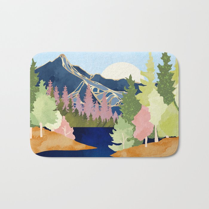 Summer Forest Lake Bath Mat Gallery Image 1