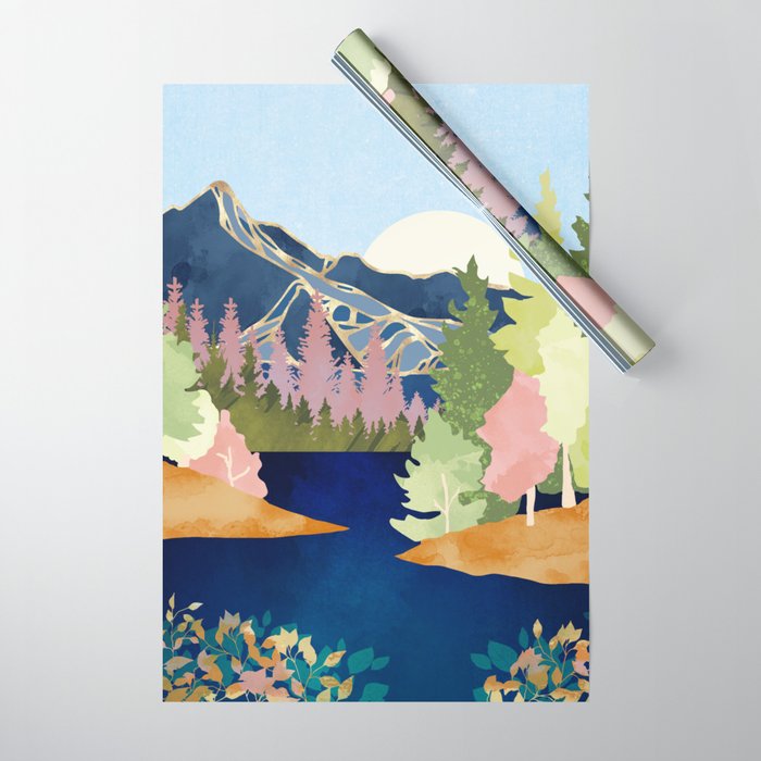 Summer Forest Lake Wrapping Paper Gallery Image 1