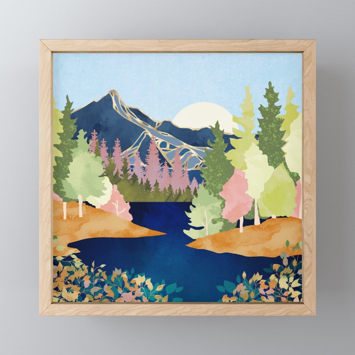 Summer Forest Lake Mini Art Print Gallery Image 1