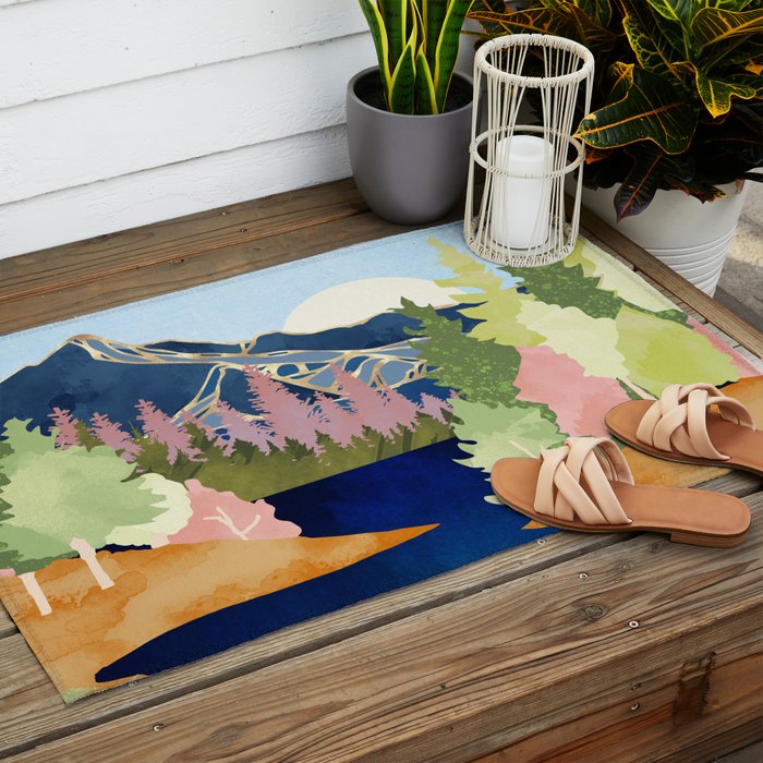 Summer Forest Lake Outdoor Rug Gallery Image 2