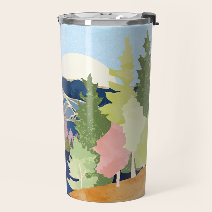 Summer Forest Lake Travel Mug Gallery Image 2