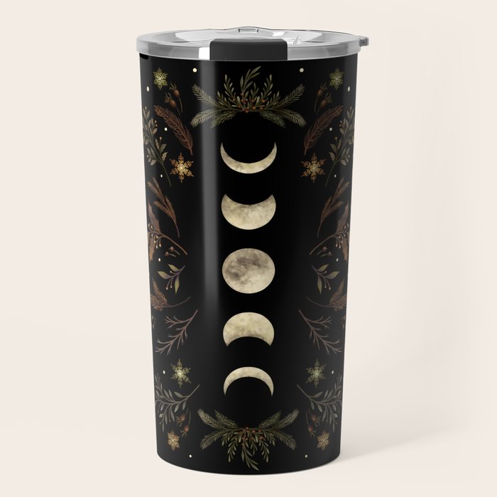 Moonlight Garden - Winter Brown Travel Mug Gallery Image 1