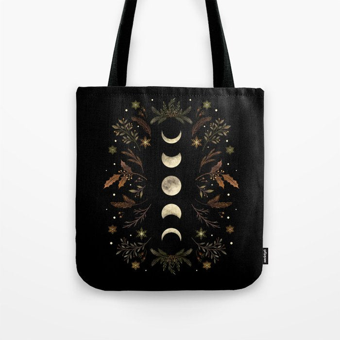 Moonlight Garden - Winter Brown Tote Bag Gallery Image 1
