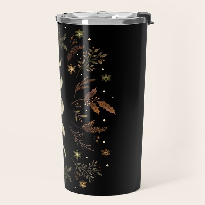 Moonlight Garden - Winter Brown Travel Mug Gallery Image 2