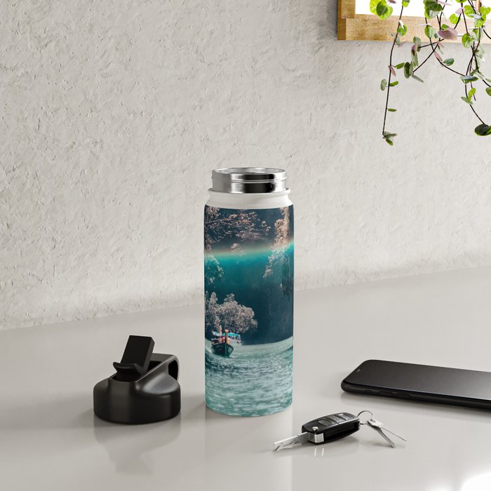 Rainbow in a sunny sky - floating between the rocks in Thailand - Asia travels Water Bottle Gallery Image 4