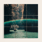Rainbow in a sunny sky - floating between the rocks in Thailand - Asia travels Wood Wall Art Gallery Image 1