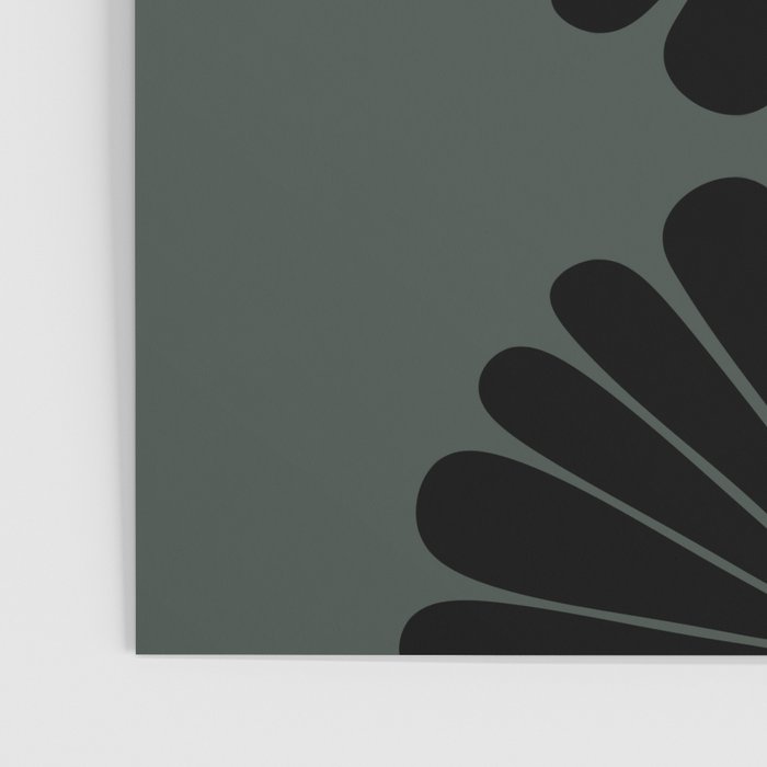 Retro Daisy Abstract IX Earthy Green Bold Floral Poster Gallery Image 3