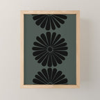Retro Daisy Abstract IX Earthy Green Bold Floral Mini Art Print Gallery Image 1