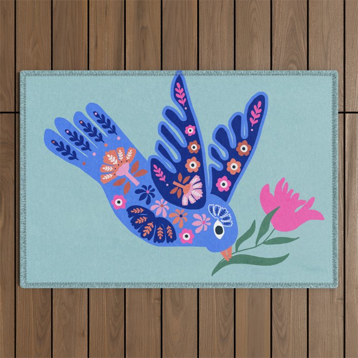 Bird and Bloom Outdoor Rug Gallery Image 1
