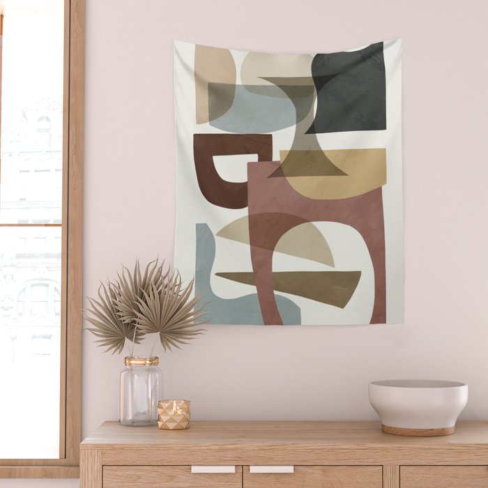 Shapes Modern Wall Tapestry Gallery Image 2