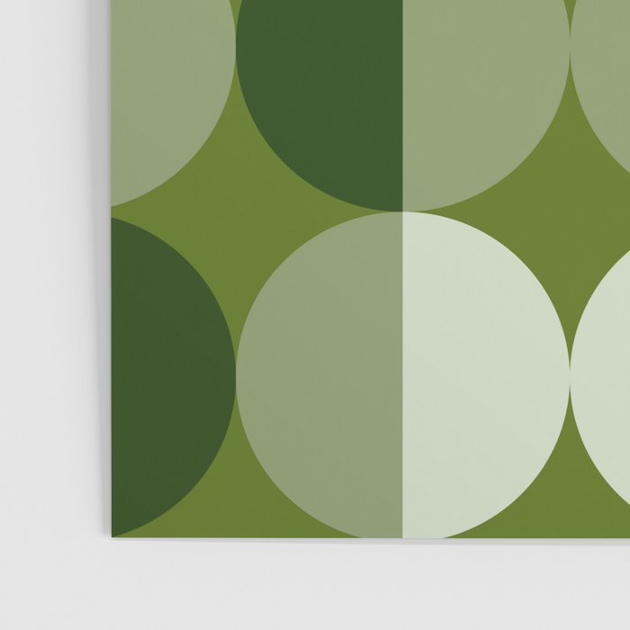 Retro 70s disco half circles sage green Poster Gallery Image 3
