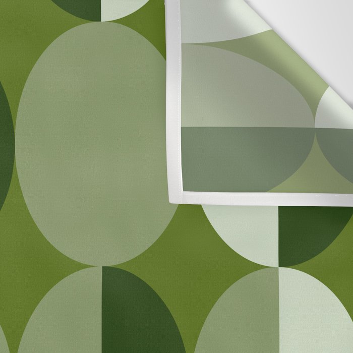 Retro 70s disco half circles sage green Wall Tapestry Gallery Image 3