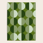 Retro 70s disco half circles sage green Poster Gallery Image 4