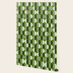 Retro 70s disco half circles sage green Wallpaper Gallery Image 2