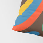 Wavy Loops Colourful Retro Abstract Pattern Blue Pink Green Orange Yellow Pink Brown Pillow Sham Gallery Image 4