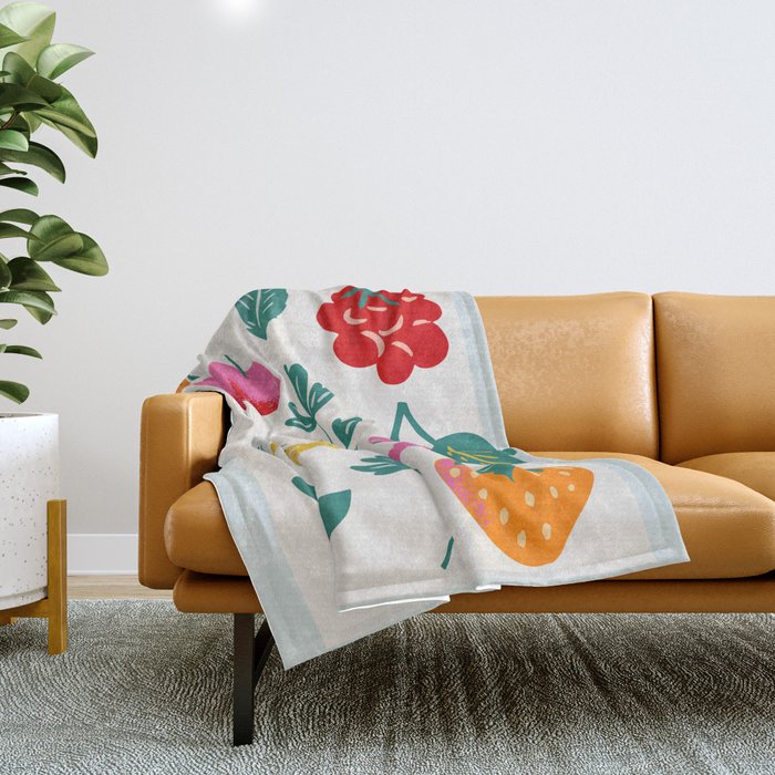 Fruit Market Paris Throw Blanket Gallery Image 1