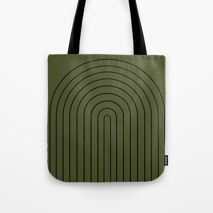 Minimal Arch XII Dark Green Modern Geometric Lines Tote Bag Gallery Image 1