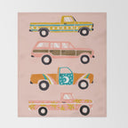 Retro Roads - Pink Palette Throw Blanket Gallery Image 2