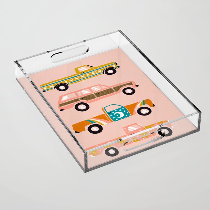 Retro Roads - Pink Palette Acrylic Tray Gallery Image 1