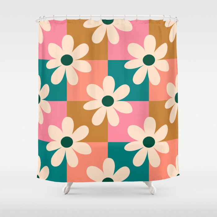 Daisy checkered - colors  Shower Curtain Gallery Image 1
