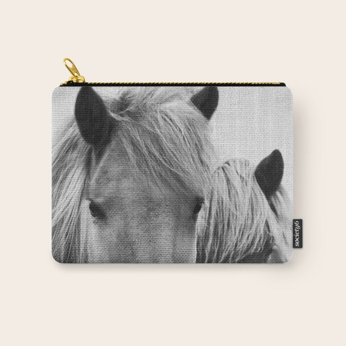 Horses - Black & White 7 Carry All Pouch Gallery Image 1