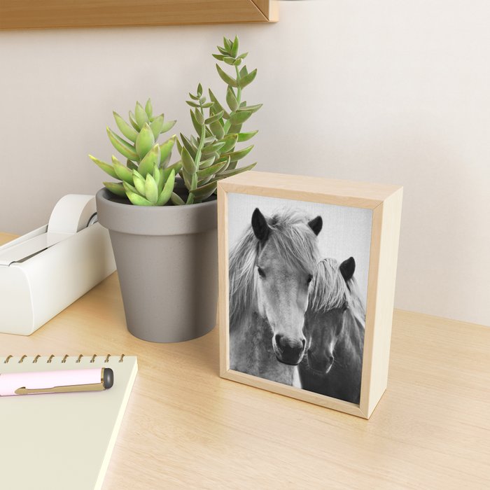 Horses - Black & White 7 Mini Art Print Gallery Image 2