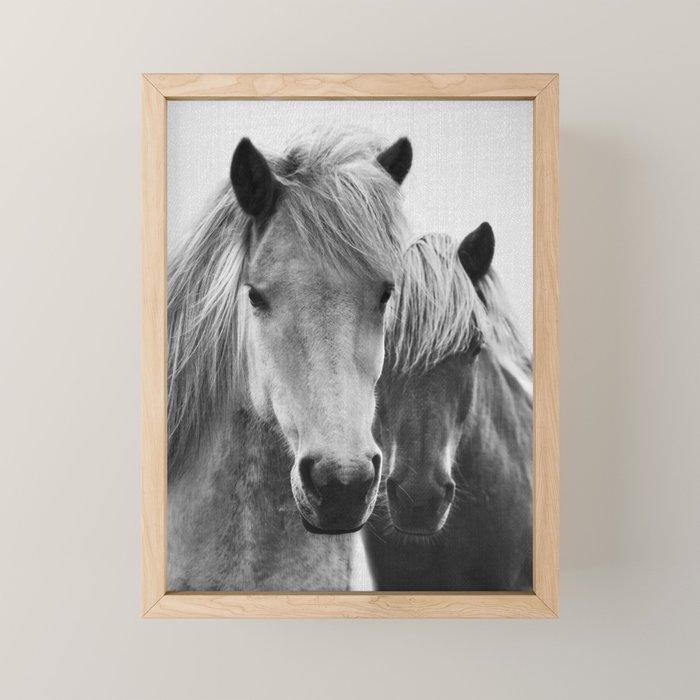 Horses - Black & White 7 Mini Art Print Gallery Image 1