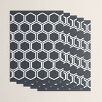 Hexagon Black Wrapping Paper Gallery Image 3
