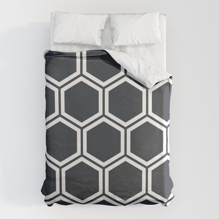 Hexagon Black Duvet Cover Gallery Image 1
