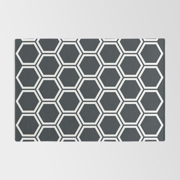 Hexagon Black Rug Gallery Image 2