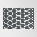 Hexagon Black Rug Gallery Image 2
