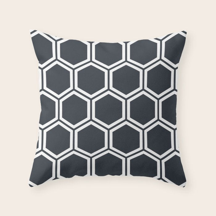 Hexagon Black Throw Pillow Gallery Image 6