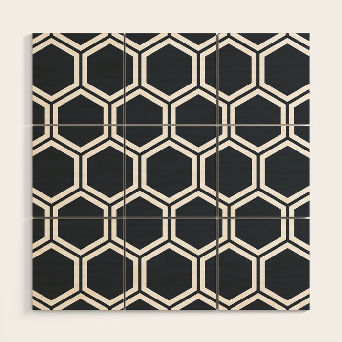 Hexagon Black Wood Wall Art Gallery Image 1