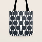 Hexagon Black Tote Bag Gallery Image 1