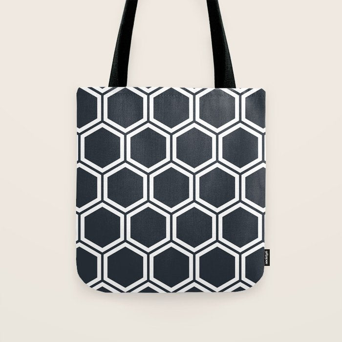 Hexagon Black Tote Bag Gallery Image 1