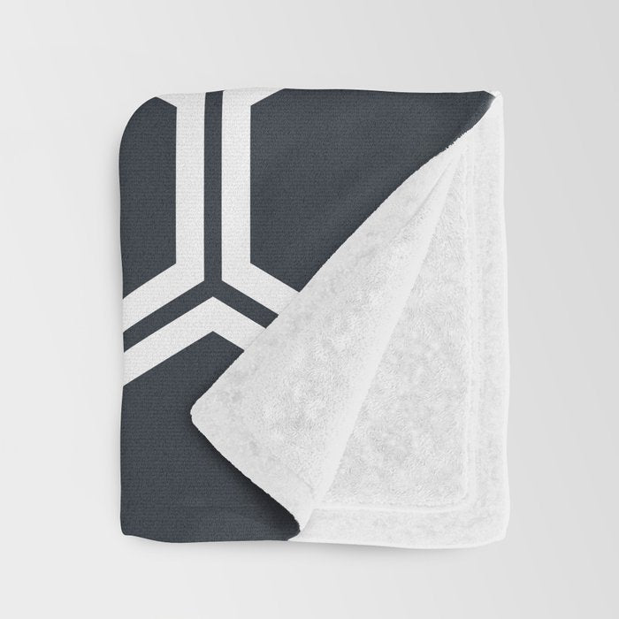 Hexagon Black Throw Blanket Gallery Image 3